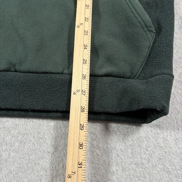 Adidas Hoodie Mens Large Green Fleece Pullover Embroidered Center Logo Sporty - Picture 6 of 7